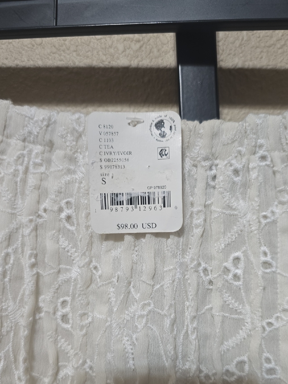 NWT Free People Sanderson Tiered Eyelet And Lace Skirt. Small - Picture 5 of 12